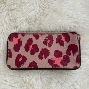 Kate Spade Red and Pink Animal Print Wallet